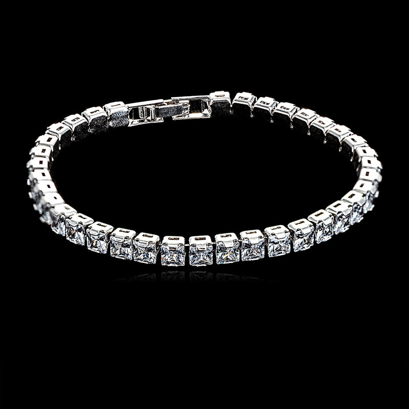 PLATINUM PLATED CASUAL TENNIS BRACELET
