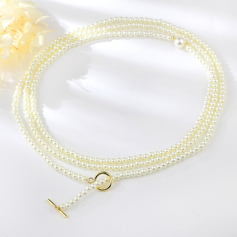 SHELL PEARL WHITE LONG NECKLACE