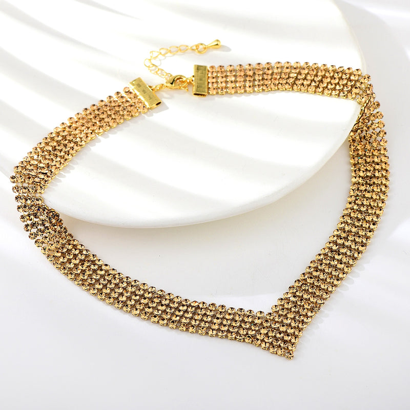 GOLD PLATED ZINC ALLOY NECKLACE