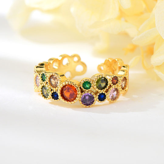 DELICATE COLORFUL ADJUSTABLE RING