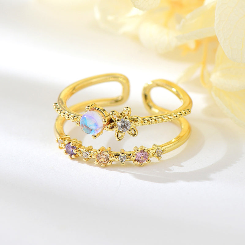 CUBIC ZIRCONIA ADJUSTABLE RING
