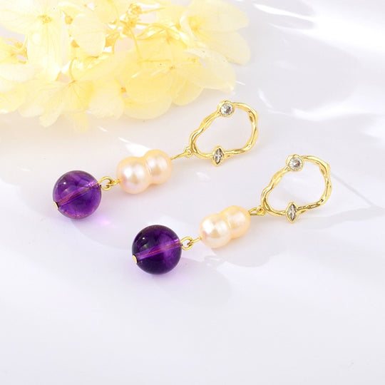 NATURE AMETHYST DANGLE EARRINGS