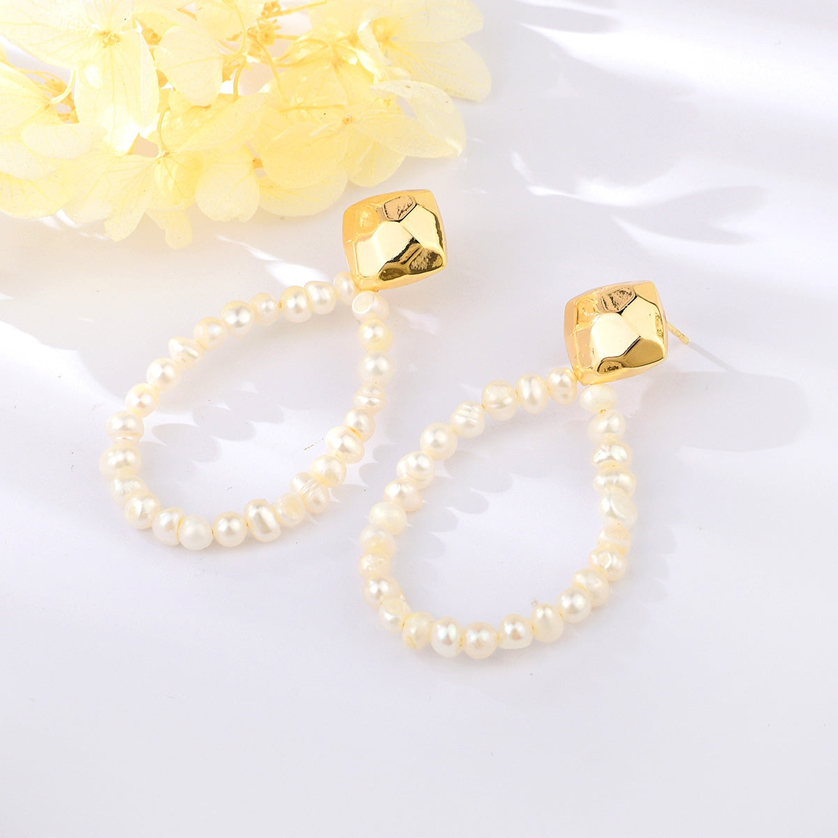CLASSIC WHITE DANGLE EARRINGS