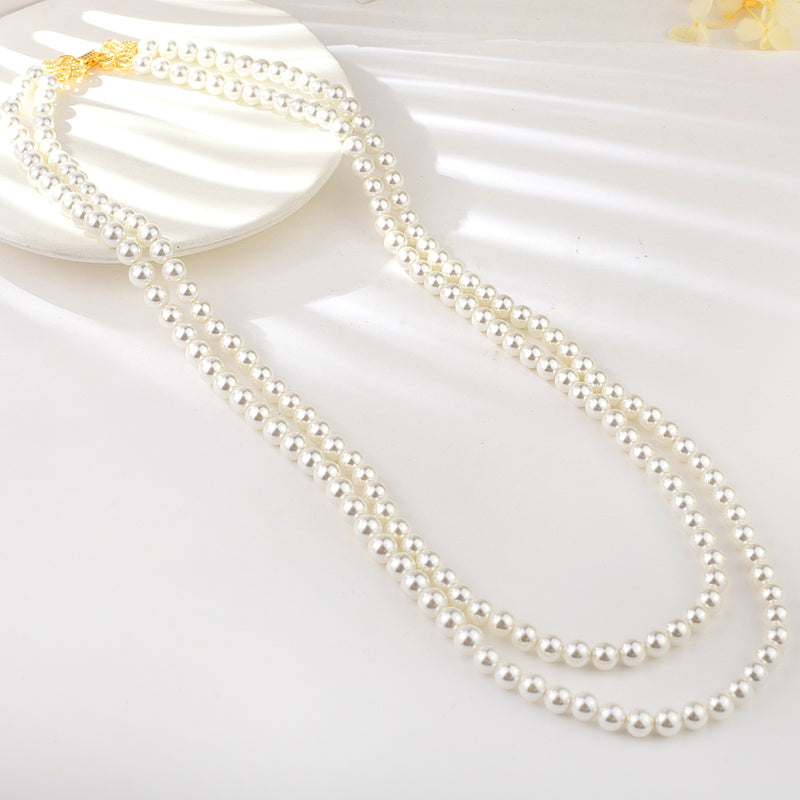 FUNKY BIG WHITE LAYERED NECKLACE