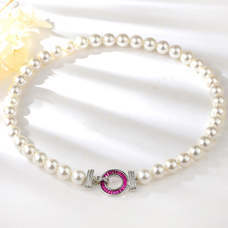 ARTIFICIAL PEARL PARTY PENDANT NECKLACE