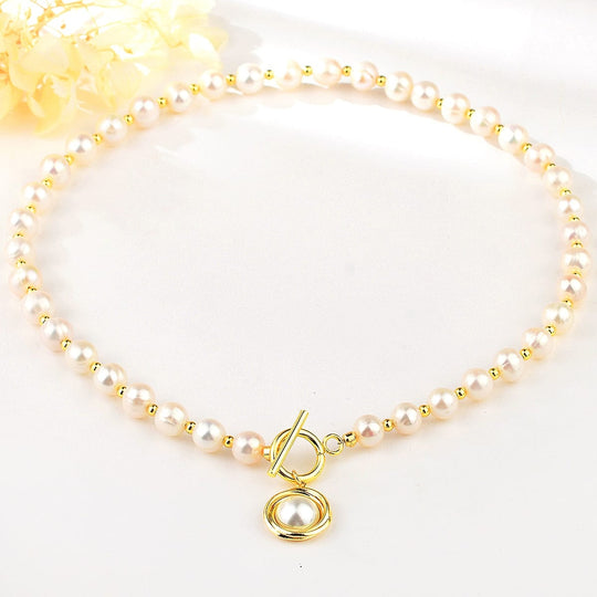 CLASSIC FRESH WATER PEARL PENDANT NECKLACE