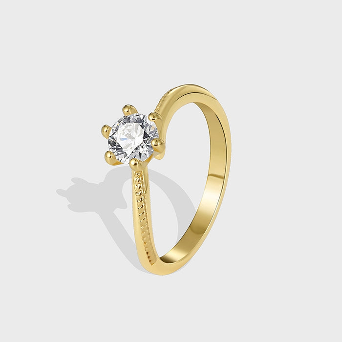 GOLD PLATED WHITE FASHION RING