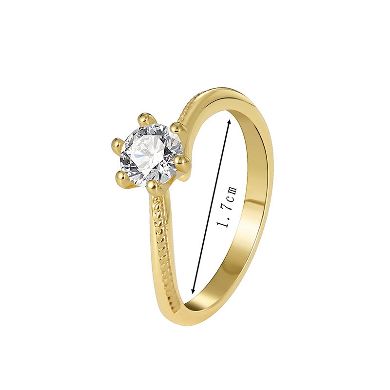 GOLD PLATED WHITE FASHION RING