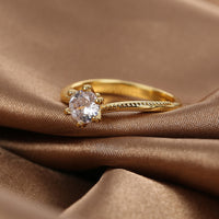 GOLD PLATED WHITE FASHION RING