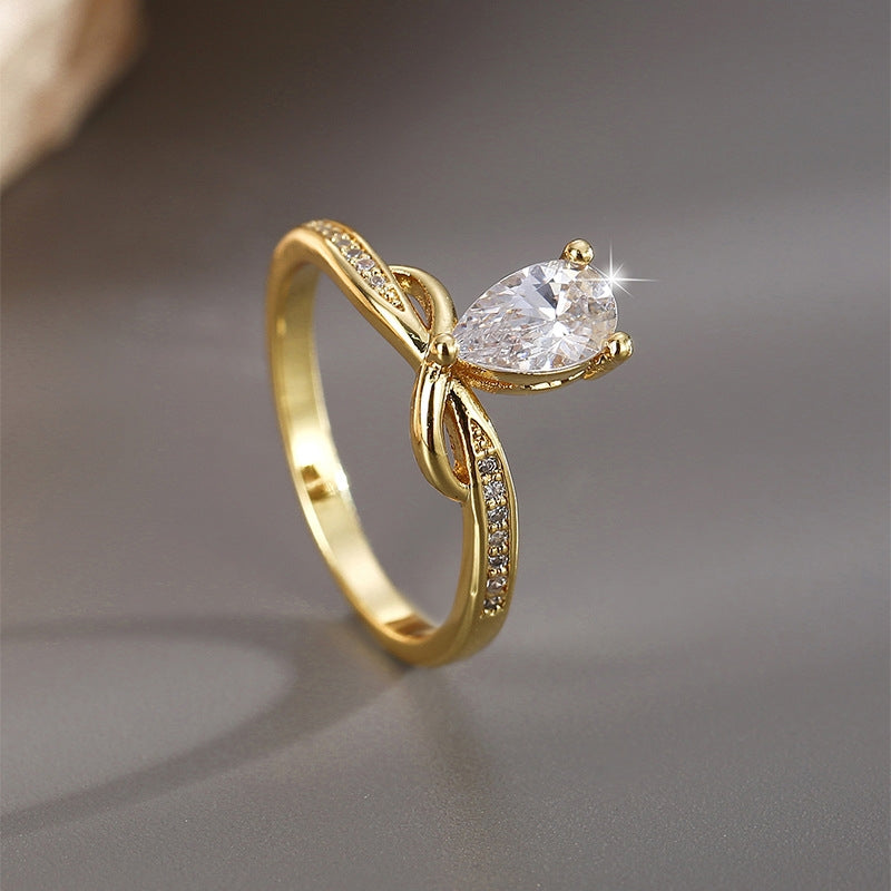 GOLD PLATED IRREGULAR FASHION RING