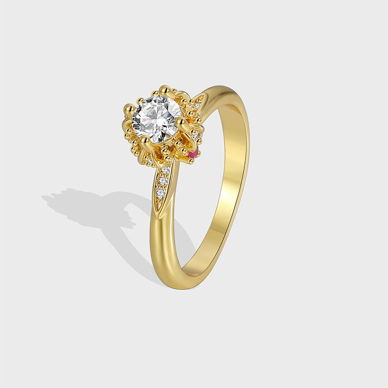 BRASS WHITE FASHION RING