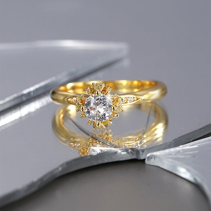 BRASS WHITE FASHION RING