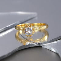 BRASS WHITE FASHION RING