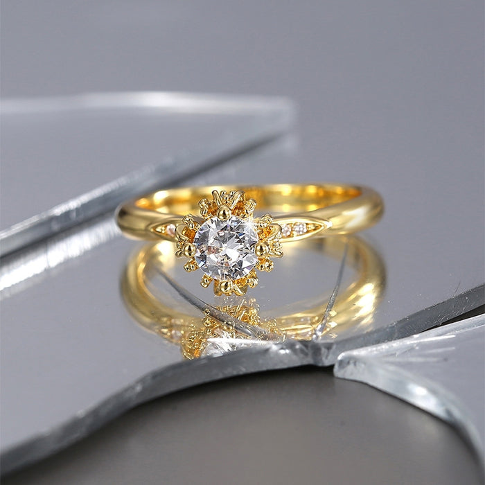 BRASS WHITE FASHION RING
