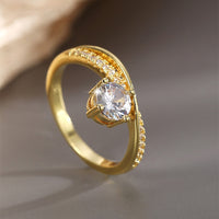 COPPER OR BRASS WHITE FASHION RING