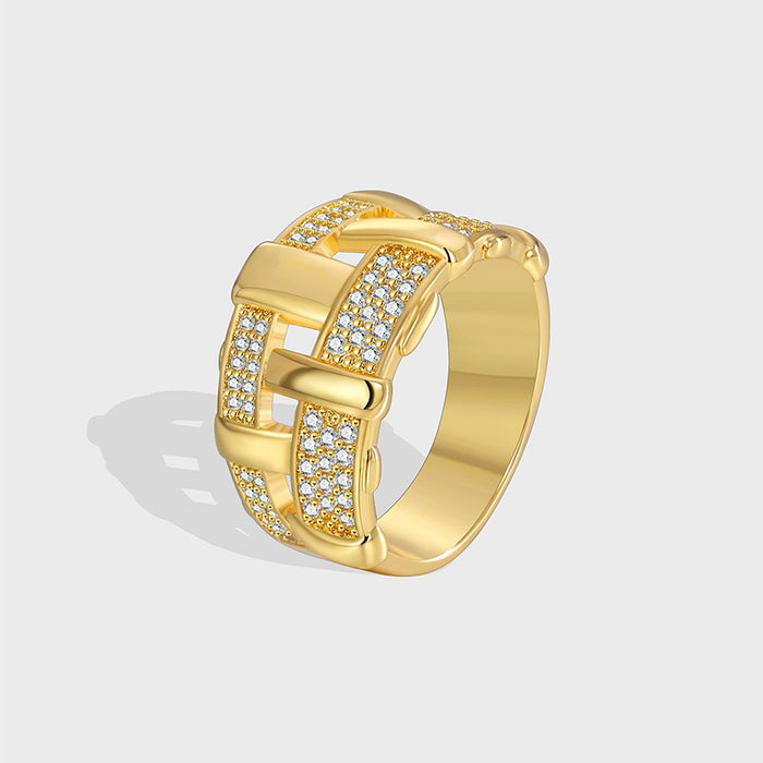 GEOMETRIC WHITE FASHION RING