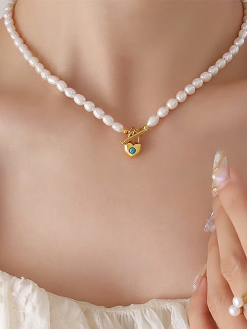 FRESHWATER PEARL HEART NECKLACE