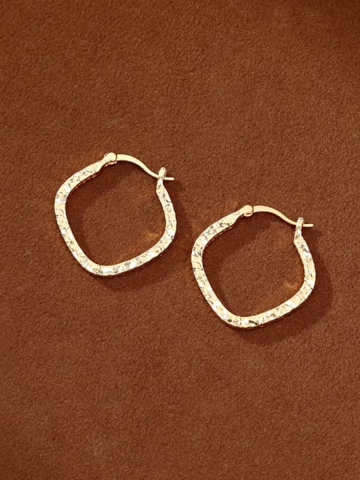 SIMPLE UNEVEN GOLDEN BRASS EARRINGS