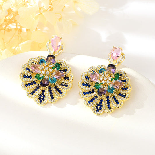 Graceful Colorful Cubic Zirconia Earrings