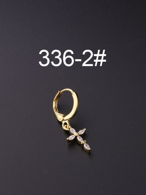 CUTE CROSS GOLDEN SINGLE EARRING