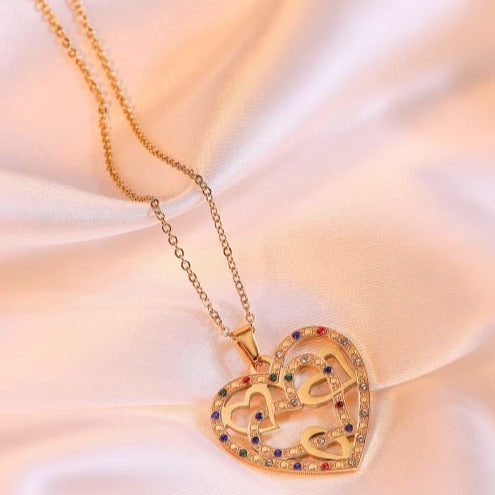 CUBIC ZIRCONIA HEART NECKLACE