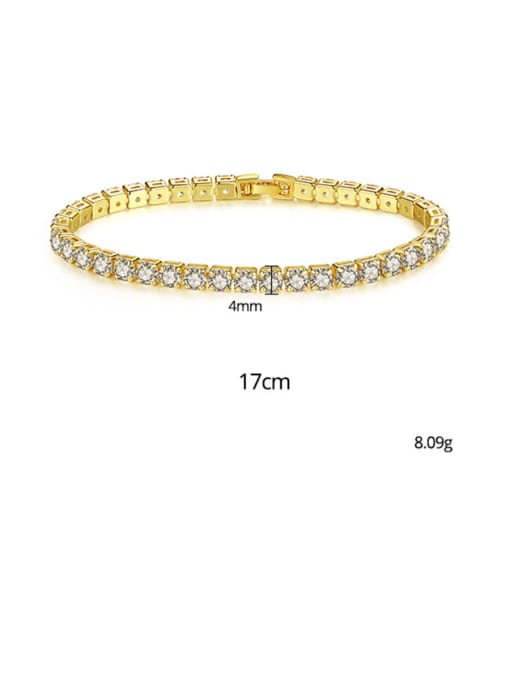 GOLD SQUARE TENNIS BRACELET 4MM