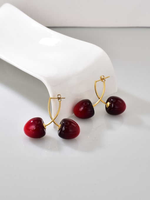 PRETTY STEEL CHERRY EARRINGS
