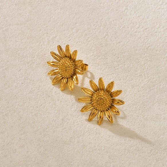 TITANIUM STEEL FLOWER EARRINGS