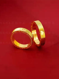 TITANIUM STEEL GOLDEN HEART RING