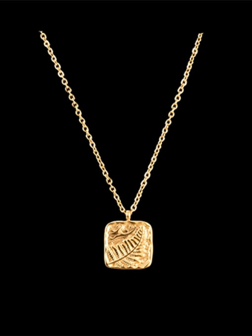 GOLDEN LEAF STEEL NECKLACE