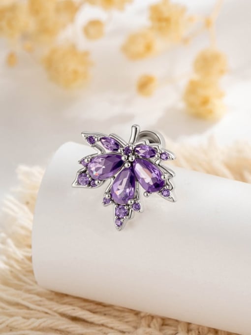 PURPLE LEAF SINGLE EARRING