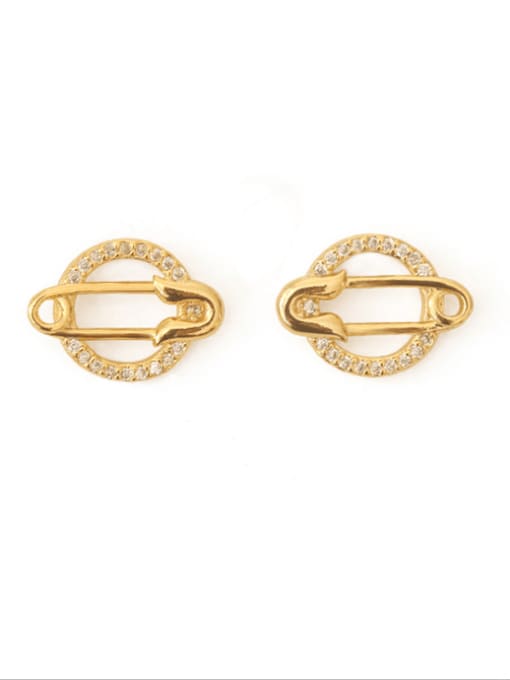 GLAMOROUS SAFETY PIN SHAPED EARRINGS