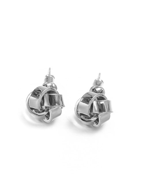 GEOMETRIC PLATINUM PLATED EARRINGS