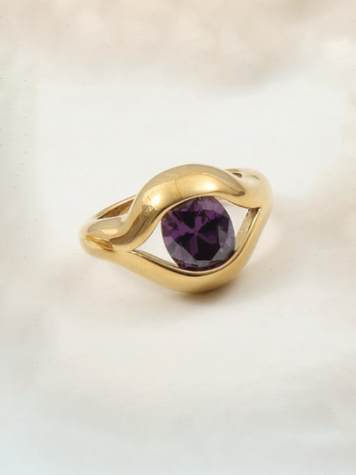 PURPLE EYE TITANIUM STEEL RING