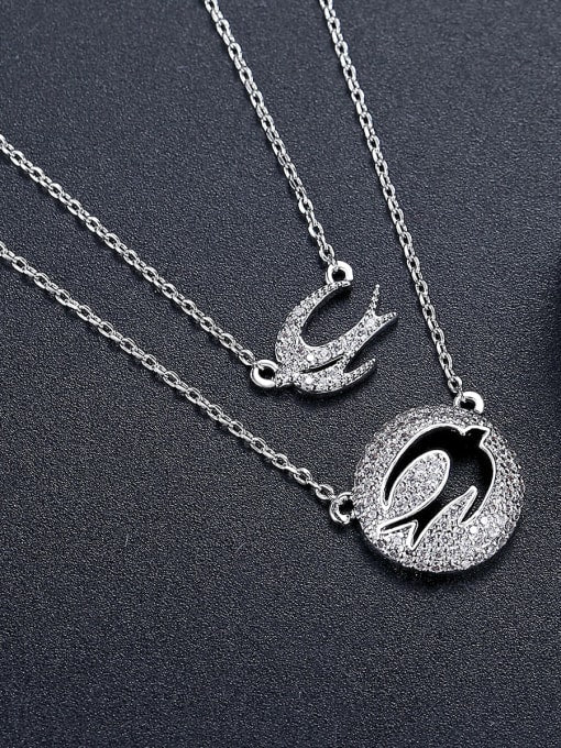 WHITE GOLDEN BIRDS NECKLACE