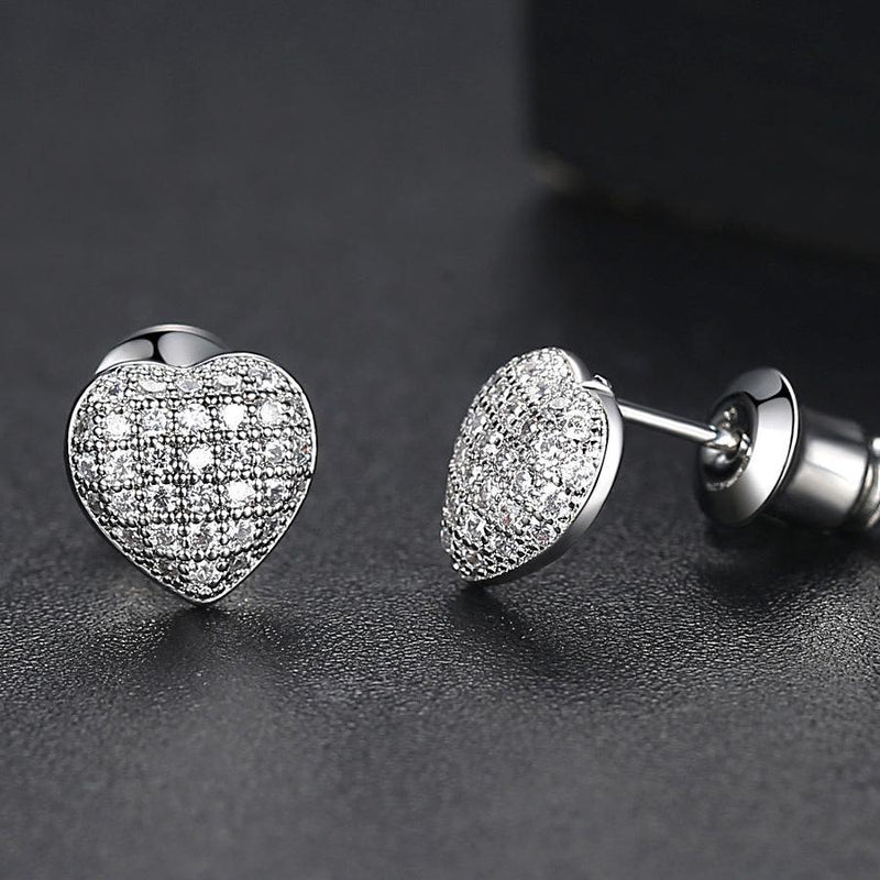 CUTE HEART STUD EARRINGS