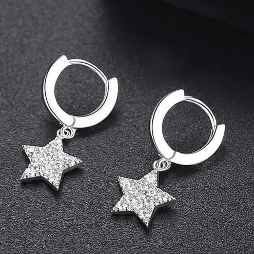 PLATINUM PLATED FASHION STAR EARRING