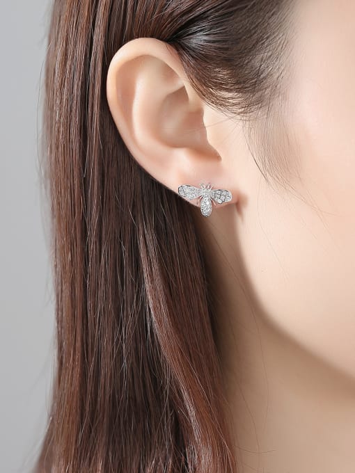 GORGEOUS PLATINUM BEE EARRINGS