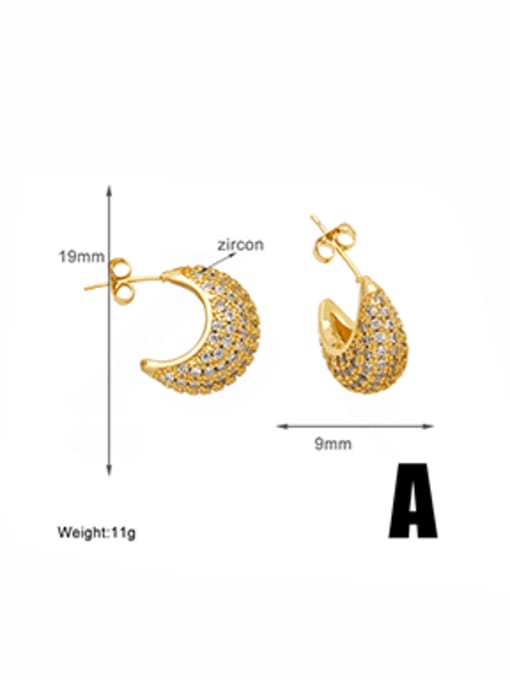 FASHIONABLE GOLDEN ZIRCONIAS EARRINGS