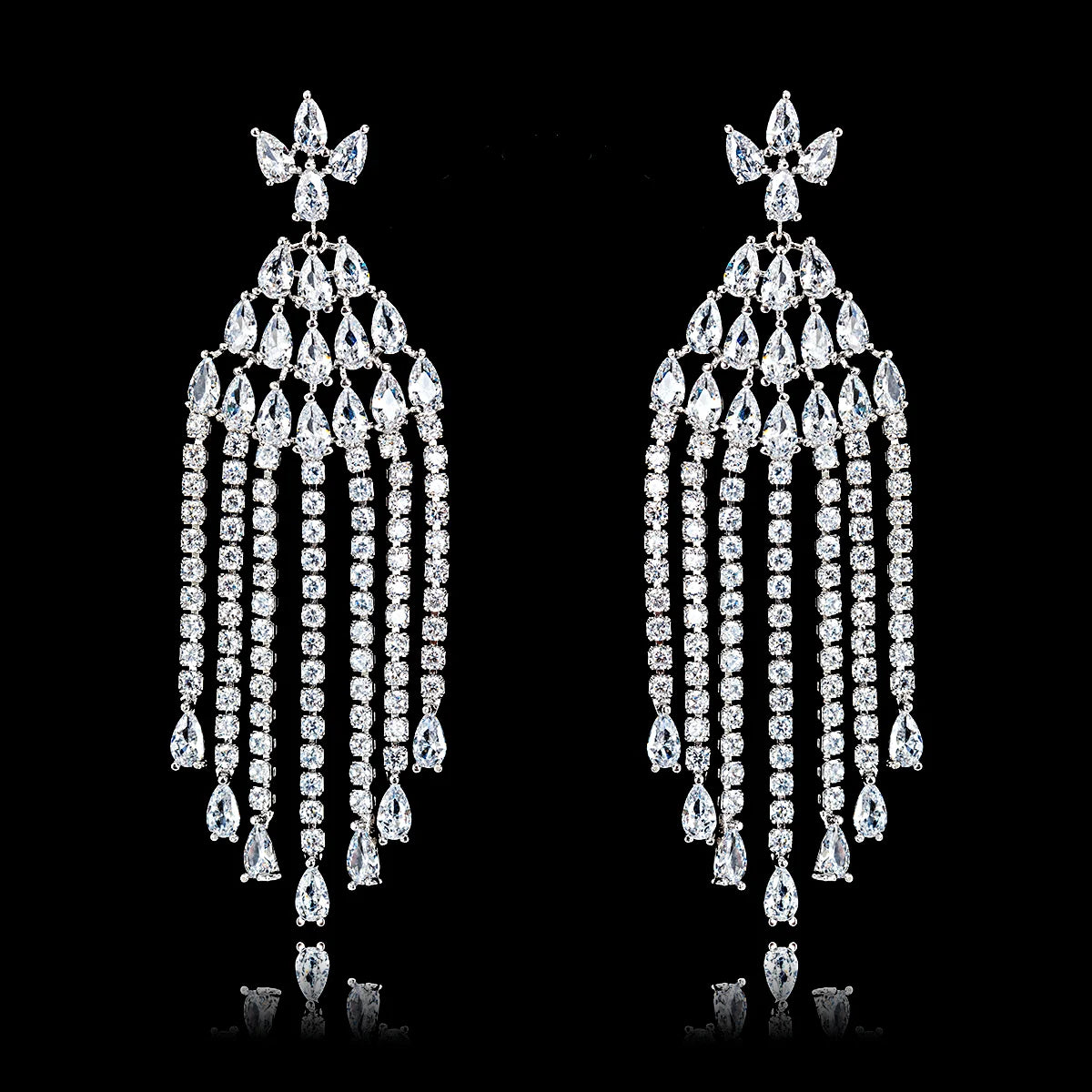 High-End Chandelier Earrings-Copper&CZ
