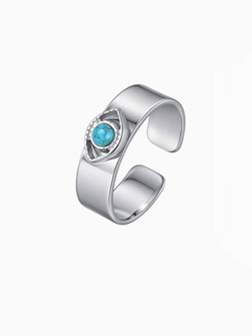 BLUE EYE STAINLESS STEEL RING