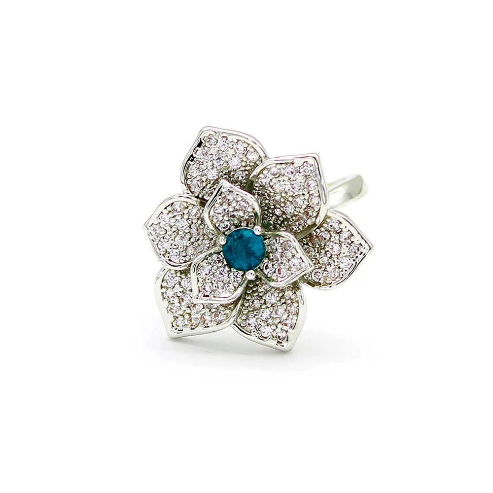 BLUE FLORAL RING