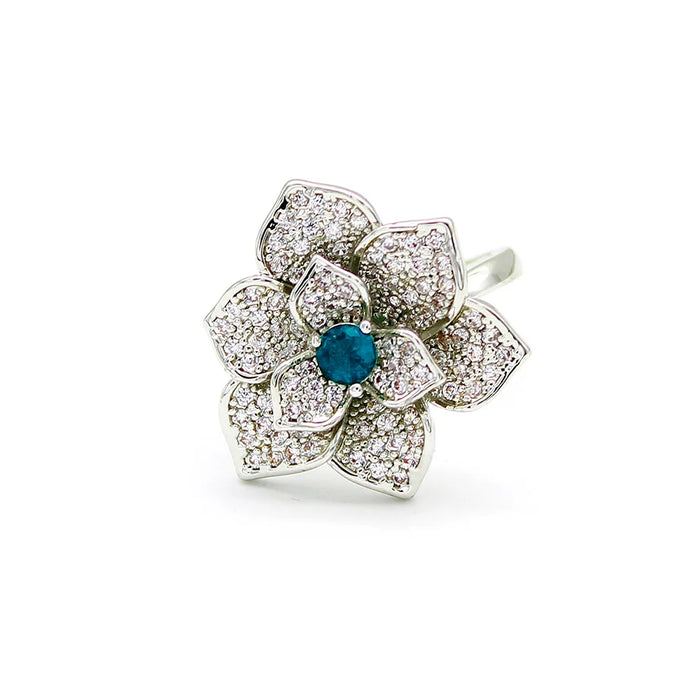 BLUE FLORAL RING