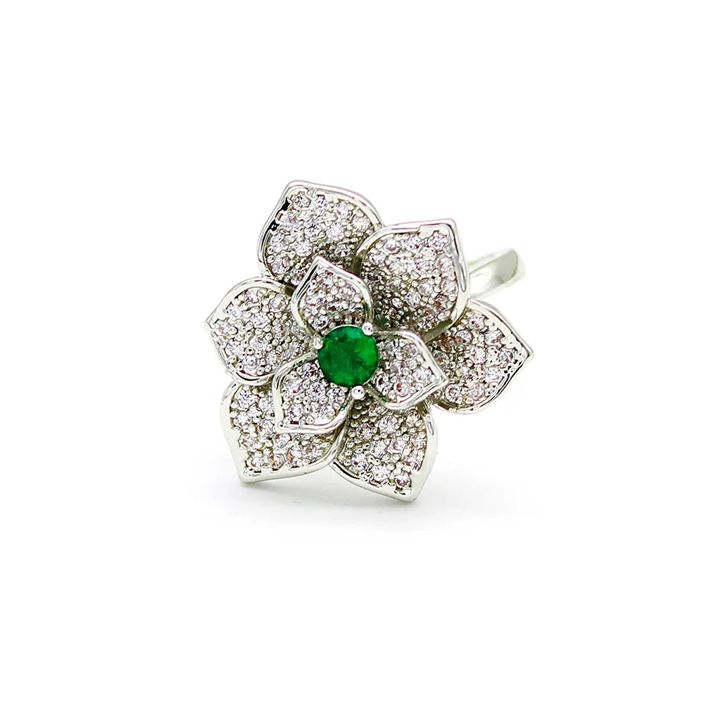 GREEN FLORAL RING