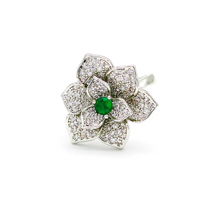 GREEN FLORAL RING