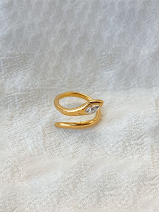 STAINLESS STEEL GOLDEN SNAKE RING