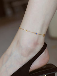CUTE GOLDEN RHINESTONE ANKLE BRACELET