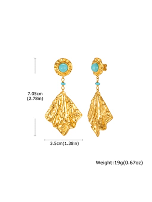 REFINED LONG GOLDEN STAINLESS STEEL EARRINGS