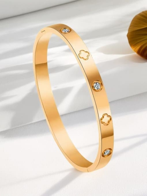 Four Leaf Flower Bangle