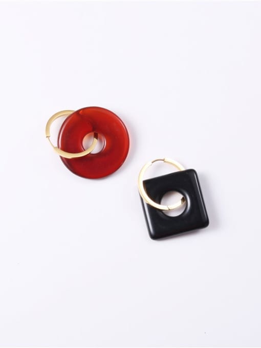 BLACK & RED STEEL EARRINGS